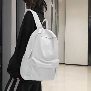 Balo đi học nữ GENBAG balo da pu thời trang trơn basic chống nước đựng vừa laptop 17 inch BL23