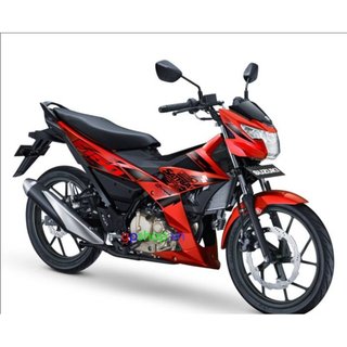 Tem dàn áo Satria fi 150 màu đỏ đời 2018 (mã 6800-12K40-YZE)