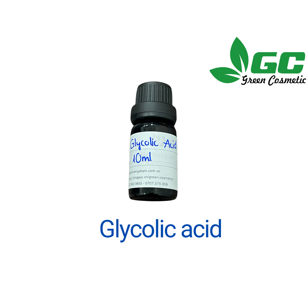 [ HCM] Glycolic acid ( dạng lỏng và dạng hạt) - Chất làm trắng - nguyên liệu mỹ phẩm Greencosmetic 10mL,50mL