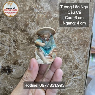 Ông lão ngồi câu cá-trang trí hòn non bộ, hồ cá..tượng câu cá số 1