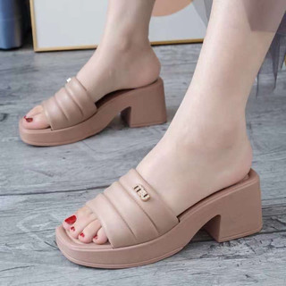 Dép/Guốc quai ngang nữ đế cao