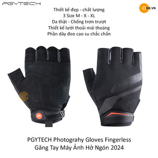 Pgytech photograhy gloves fingerless găng tay máy ảnh hở ngón 2024