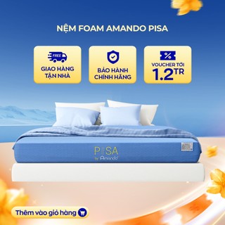 Combo Nệm gối Foam Amando Pisa tiện lợi vải thông thoáng mềm mại bảo hành bởi Vua Nệm