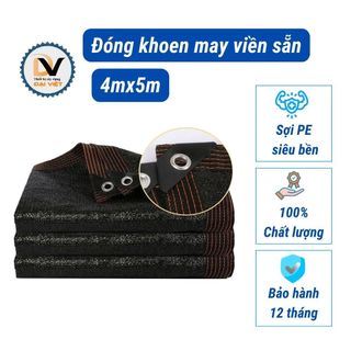 Lưới che nắng ngoài trời khổ 4mx5m có móc treo - Lưới che nắng kéo trượt - Đóng khoen sẵn gia cố chắc chắn
