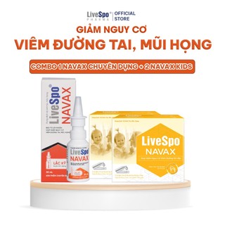 Combo 01 bình xịt sẵn livespo navax chuyên dụng hộp 30ml + 02 navax sơ sinh nhỏ mũi hộp 5 ống x 5ml