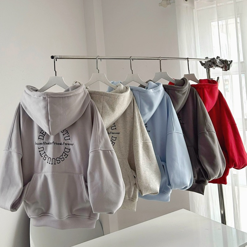 Áo Khoác Hoodie Form Boxy Dessuu Túi Ngược Nhiều Màu Nam Nữ Tay Phồng | BigBuy360 - bigbuy360.vn