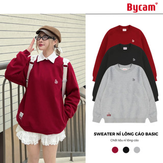 Áo Sweater Nỉ Lông Cáo Mềm Mịn Dày Dặn Logo Mini Basic Nam Nữ 𝘽𝙮𝙘𝙖𝙢𝙘𝙖𝙢