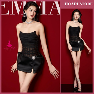 [Ảnh sàn+video] Emma Dress Đầm Body Corset Lưới Nhún Kèm Tag Đá Cho Nàng Đi Chơi Đi Tiệc Sang Chảnh