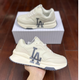 Giày MLB Chunky Runner Basic LA Dodgers Ivory - Giày MLB Chunky Runner LA màu xám cổ thấp bản Cao Cấp