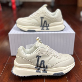 Giày MLB Chunky Runner Basic LA Dodgers Ivory - Giày MLB Chunky Runner LA màu xám cổ thấp bản Cao Cấp