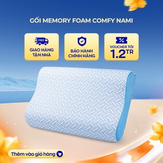 Gối công thái học, gối foam Comfy Nami  40x60cm lượn sóng nâng đỡ mềm mại, làm mát tức thì