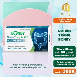 NHUẬN TRÀNG BONBY DRHUY Hỗ trợ nhuận tràng, giảm táo bón. Dùng được cho phụ nữ có thai.Cam kết chất lượng