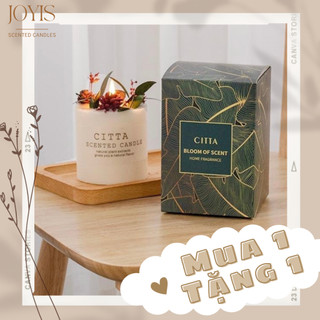 [6 MÙI] Nến Thơm Handmade Trang Trí Hoa Khô CITTA Cao Cấp Làm Từ Đậu Nành Tự Nhiên, Không Khói, Khử Mùi