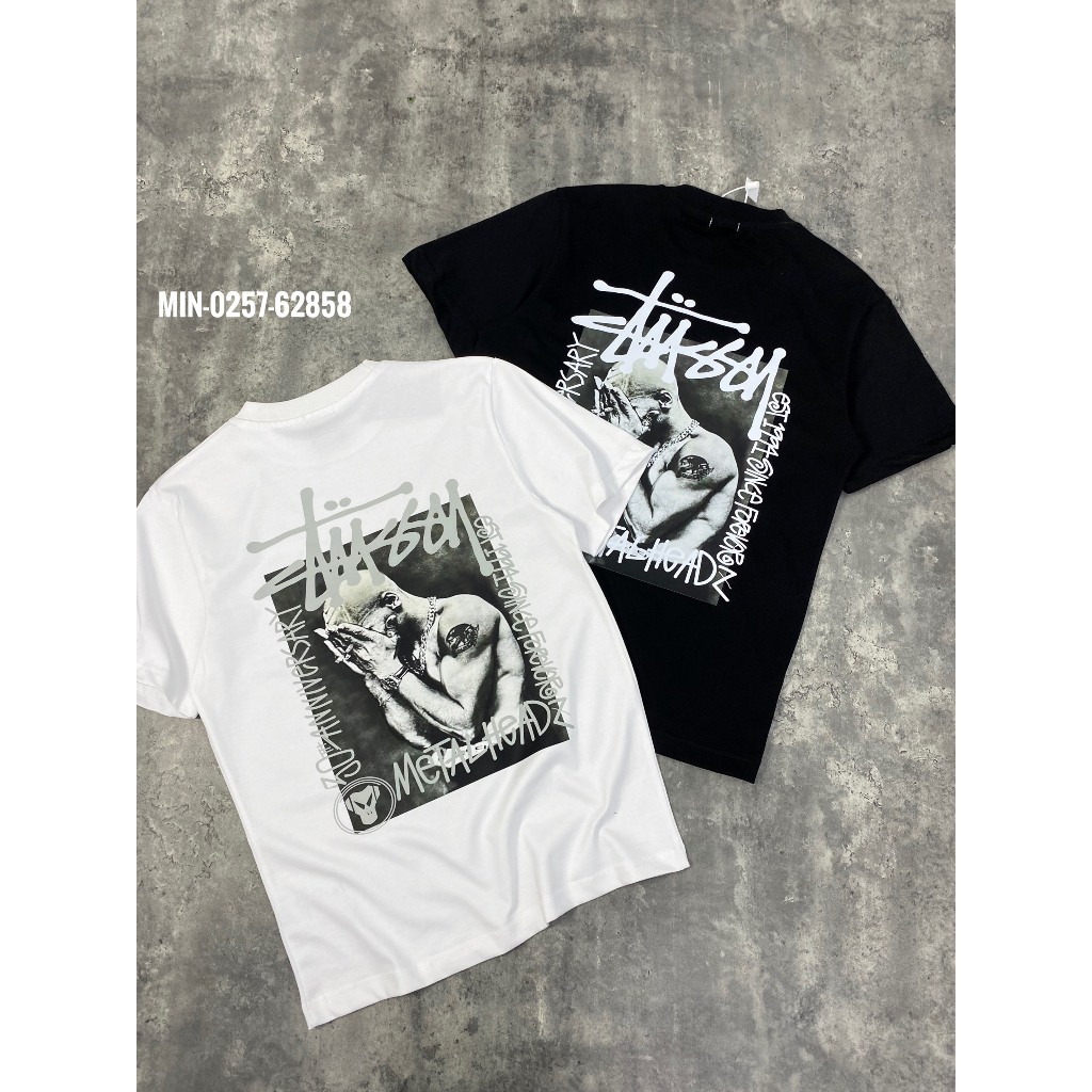 Áo Phông T-Shirt Stussy Siêu Siêu Xịn Siêu Cấp  - Áo Thun T-Shirt Stussy In Hình Trước Sau Cao Cấp