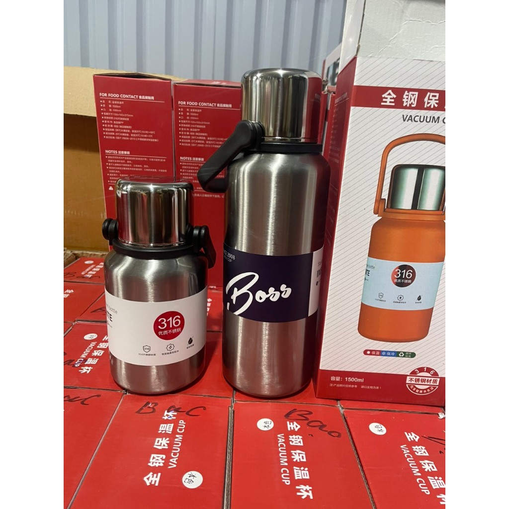 Bình giữ nhiệt BOSS inox 316 nắp hình cốc dung tích 800ml/1200ml/1500m