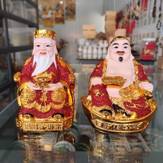 Tượng thần tài thổ địa ánh kim áo đỏ