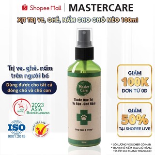 Xịt Ve,Ghẻ,Nấm,Rận Cho Chó Mèo MASTERCARE For Pet Giúp Bé Luôn Khỏe Mạnh Ngăn Ngừa Các Bệnh Về Da Và Nơi Ở Của Bé 100ml