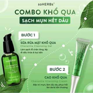 Cao mụn khổ qua soherbs,sữa rửa mặt gel soherbs cho da dầu mụn,nhạy cảm giảm mụn mờ thâm,cấp ẩm
