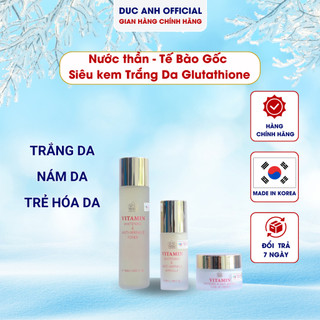 Combo 3 Sản Phẩm Nước thần -Tế Bào Gốc -Siêu kem Trắng Da Glutathione Giúp Trắng DaMờ Nám Trẻ Hóa Da