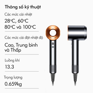 [19H 23.4 Shopee Live x Dyson] Máy sấy tóc Dyson Supersonic ™ HD15 (Xám Vàng Đồng)