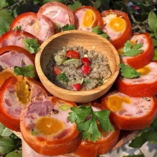 Chả jambon trứng muối da cam hàng luôn mới