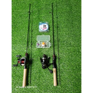 combo Cần câu cá ul giá rẻ 1m5 1m67 1m8 1m98máy ngang tay phải và tay trái và máy đứng ac2000