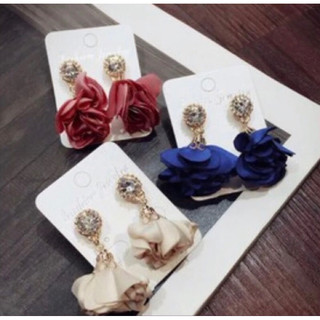 Bông tai vải mặt đá sang chảnh