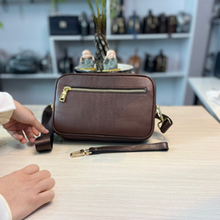 (Xả mã form mềm) Túi đeo chéo ,Clutch hộp cầm tay nam da thật có dây đeo đa năng