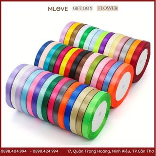 Ruy băng lụa vải satin 1cm làm hoa, nơ, gói quà trang trí giáng sinh