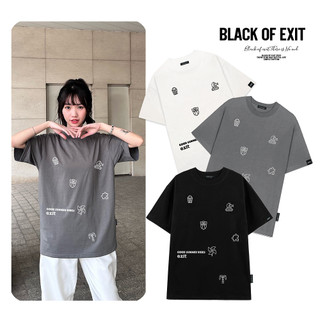 Áo thun icon6-EXIT unisex BLACK OF EXIT phông tay lỡ nam nữ form rộng Local Brand
