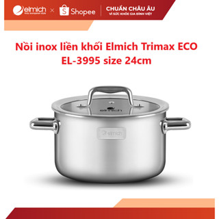 [LIFEMCMBP4 -12% đơn 250K] Nồi Inox 304 cao cấp 3 đáy liền khối Elmich Trimax Eco EL-3995 Size 24cm