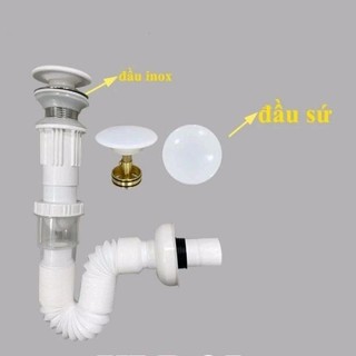 Bộ xả lavabo,xả bồn rửa mặt nút nhấn sứ