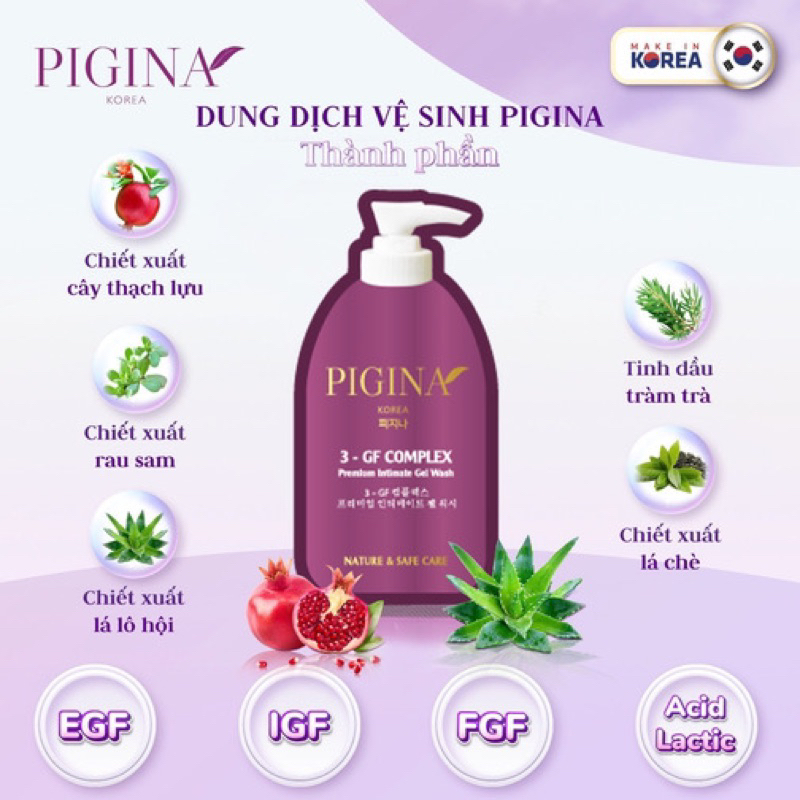 DUNG DỊCH VỆ SINH TÁI TẠO TẾ BÀO PIGINA 5ML - Pigina Intimate Gel Wash