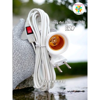 Bộ đui đèn E27 liền dây kèm công tắc 5m - bộ dây đèn lắp sẵn công tắc phích cắm - dây đèn liền phích E27