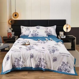 Bộ chăn ga gối lụa thái cao cấp nhập khẩu, chất liệu lụa thái mềm mịn, thoáng mát