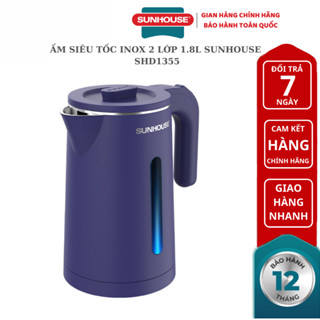 [chính hãng] Ấm siêu tốc inox 2 lớp 1.8L SUNHOUSE SHD1355 - bảo hành 12 tháng