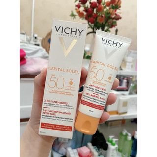 Vichy Kem Chống Nắng Ngăn Ngừa Lão Hóa Capital Soleil SPF 50 Anti-Ageing 3-in-1 50ml