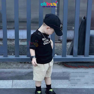 set đồ bé trai chất cotton tàu quần kaki thêu hình ngựa, đồ bộ bé trai kiểu dáng hàn quốc đầy cá tính, sành điệu