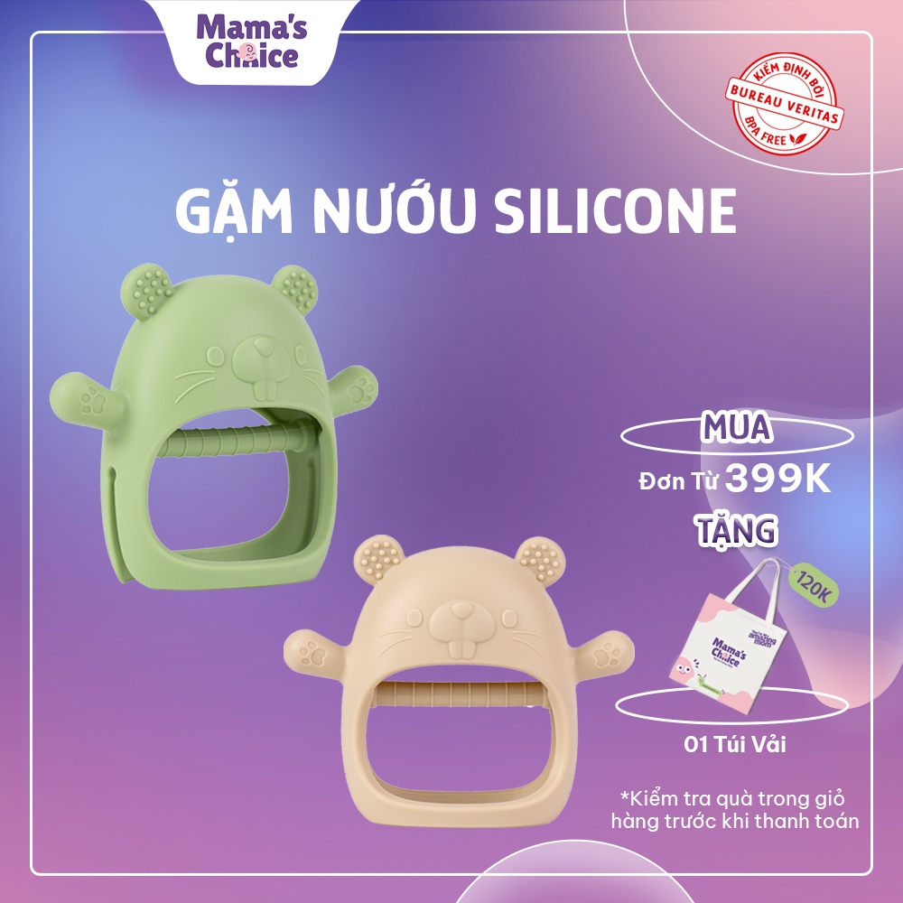 Gặm Nướu Mama's Choice, Gặm Nứu Chất Liệu Silicone Bạch Kim Cao Cấp, Siêu Mềm và An Toàn Cho Bé [Mẫu hot 2023]