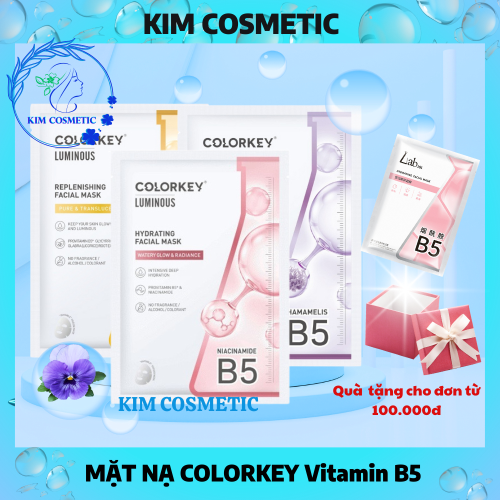 (Lẻ 1 miếng) Mặt nạ COLORKEY Vitamin B5 phiên bản nâng cấp mặt nạ LAB101- Cấp ẩm dịu da, dưỡng trắng, chống lão hóa