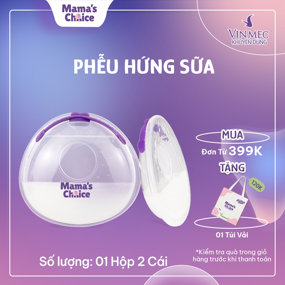 Phễu Hứng Sữa Mama's Choice, Chất Liệu Silicone Cao Cấp, Có Nút Đậy Chống Tràn và Dây Đeo Chống Rơi 