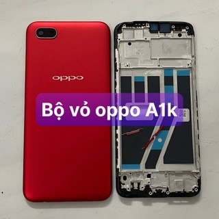 bộ vỏ oppo A1k ,kèm khay sim,phím,kính camera