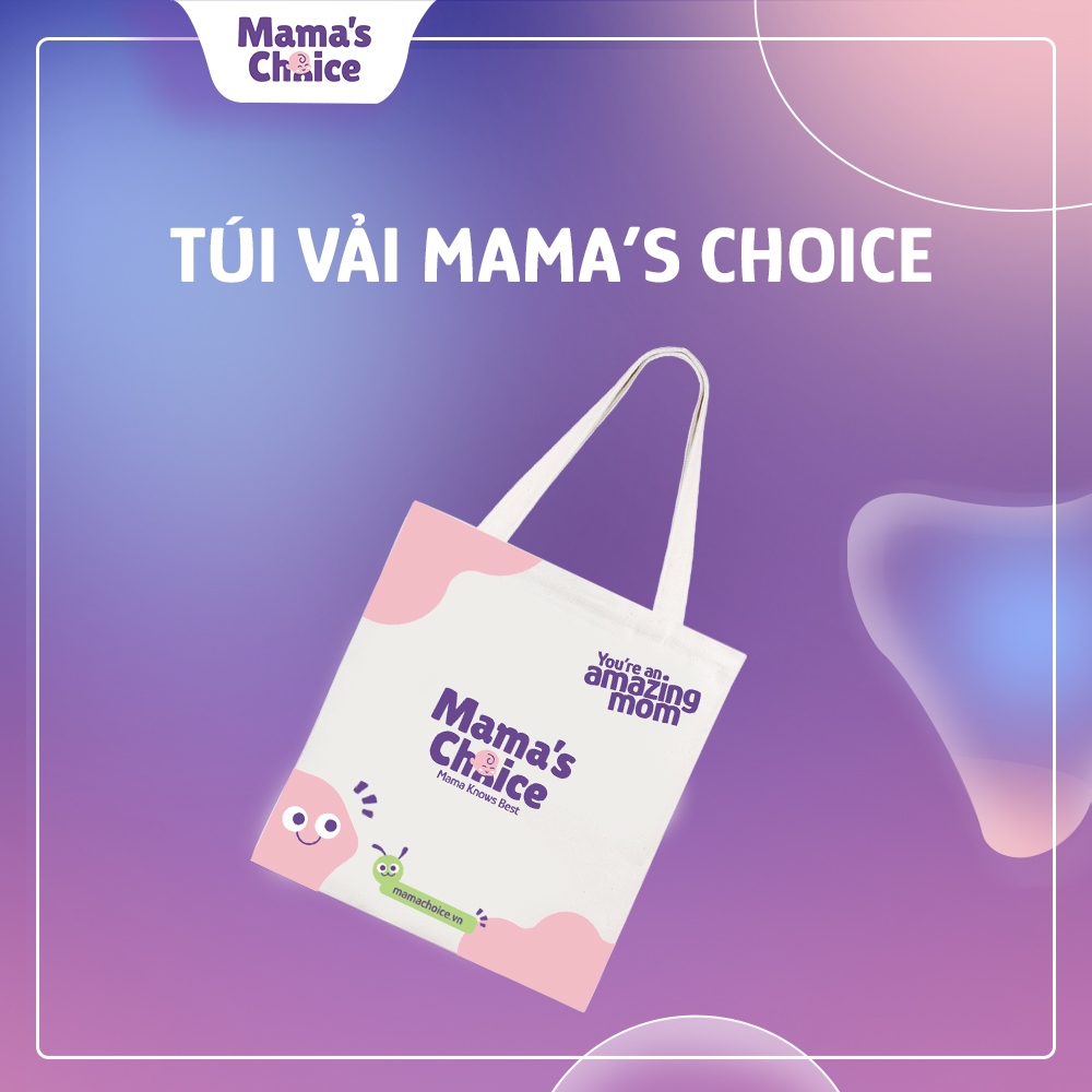 Túi Vải Canvas Mama's Choice Cho Mẹ Bỉm Sữa Hiện Đại Năng Động, Đựng Đồ Hút Sữa Tiện Lợi