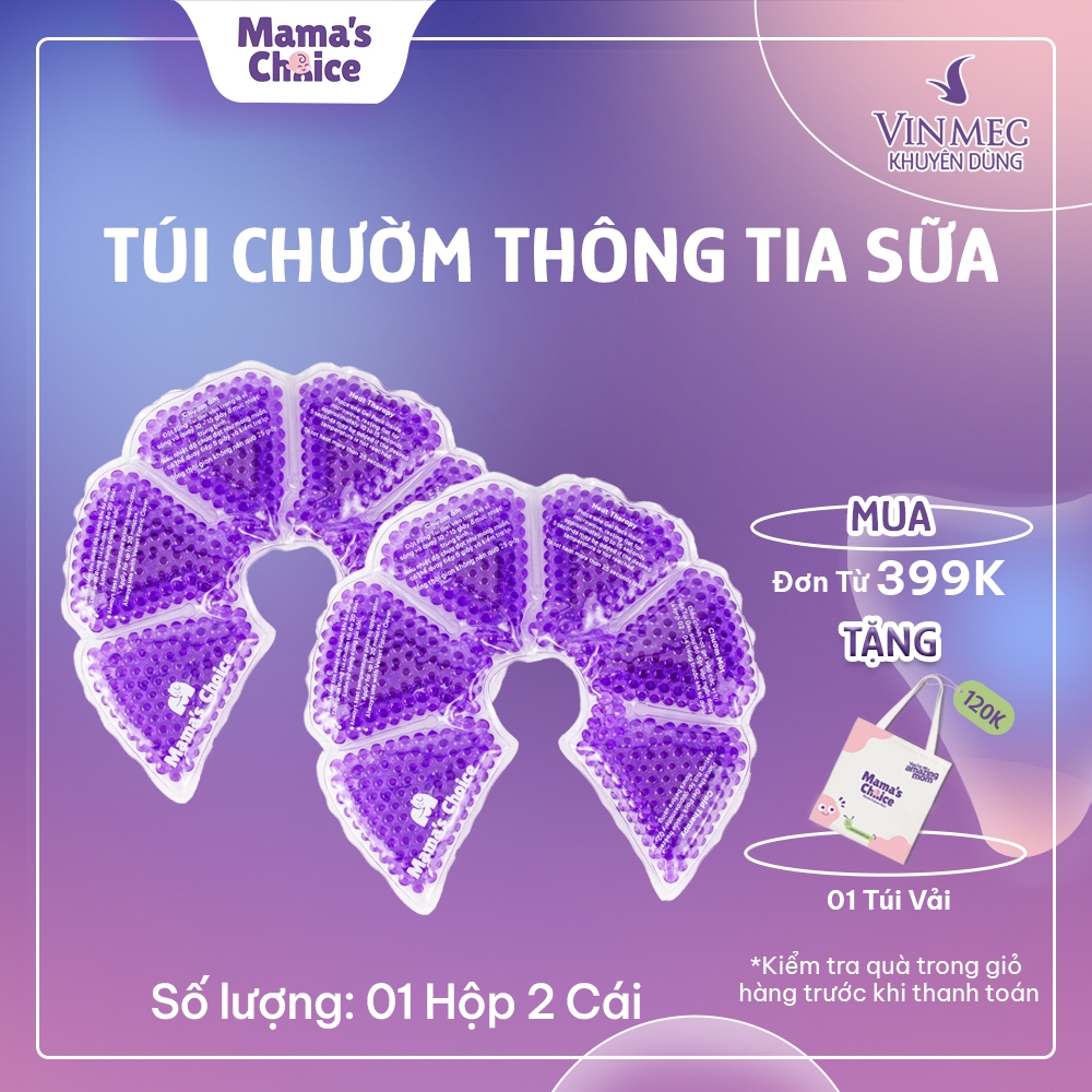 Túi Chườm Ngực Mama's Choice, Chườm Nóng Lạnh Giúp Mẹ Thông Tắc Tia Sữa, Kích Sữa, Giảm Đau Ti Hiệu Quả, Hộp 2 Túi