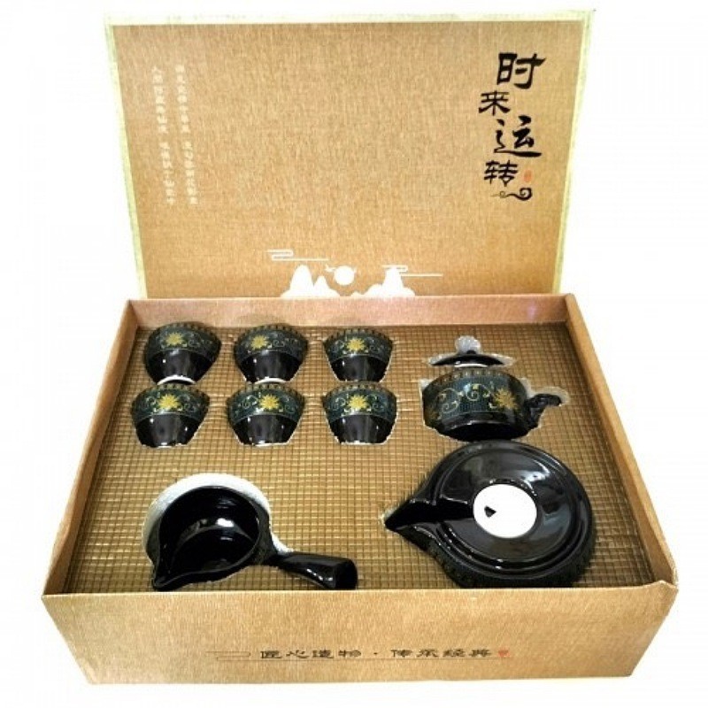 Bộ ấm pha trà cối xay cao cấp - Bộ ấm chén pha trà, bộ ấm trà đạo 9 món