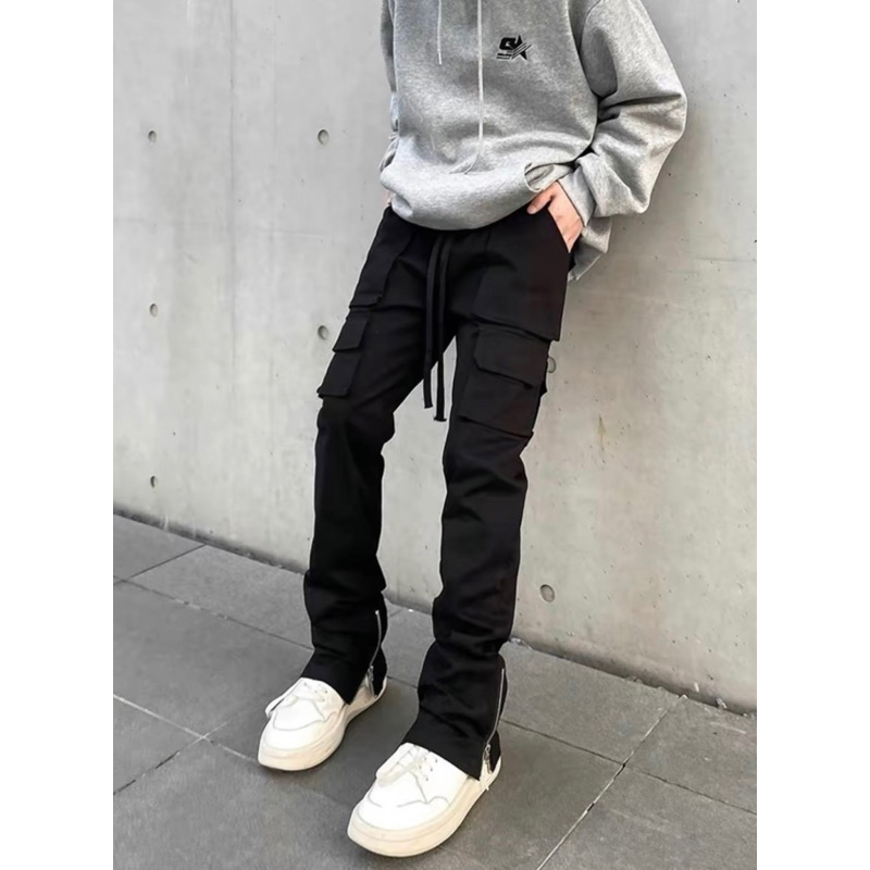 Quần KAKI Cargo Pant CHAPPER NAM NỮ túi hộp ống suông khóa Zip - QC HOTRREND 2024