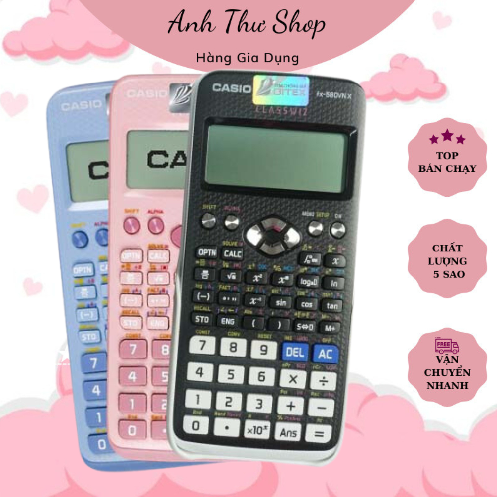 Máy Tính Casio Fx 580 Vnx / Fx 570vn Plus/ Es Plus dành cho học sinh cấp 2, cấp 3, độ chính xác cao, máy tính giá rẻ