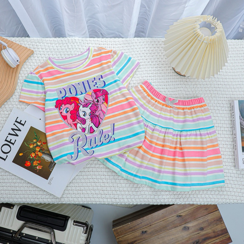 💗  Set Áo + Váy Thun Cotton, Bộ Váy Disney in 3D Siêu Xinh