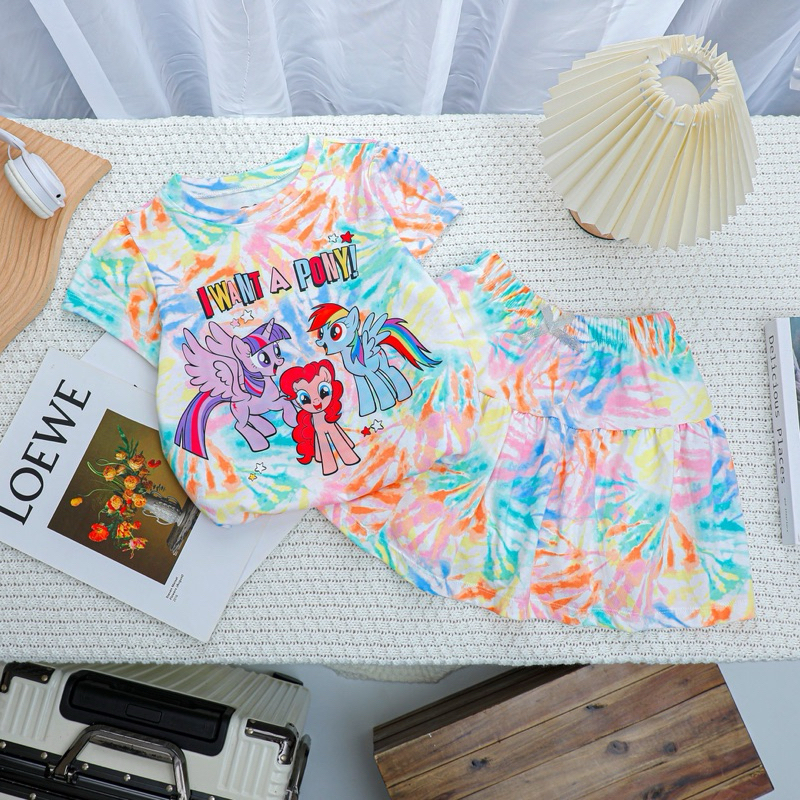 💗  Set Áo + Váy Thun Cotton, Bộ Váy Disney in 3D Siêu Xinh