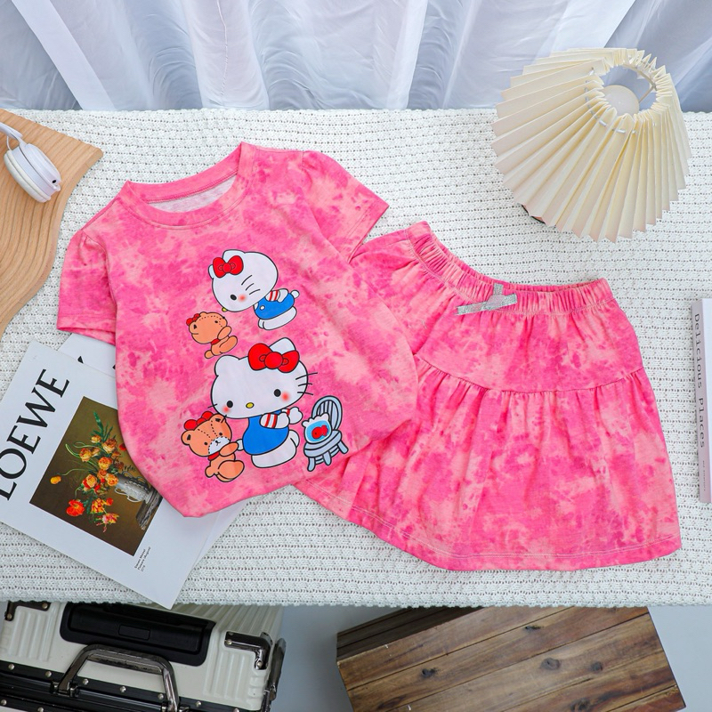 💗  Set Áo + Váy Thun Cotton, Bộ Váy Disney in 3D Siêu Xinh